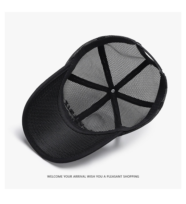 Tor Zur Wildnis Summer Letter Embroidery Breathable Sunshade Mesh Versatile Outdoor Cross-Border Men's Black Duckbill Women's Baseball_voghion.com