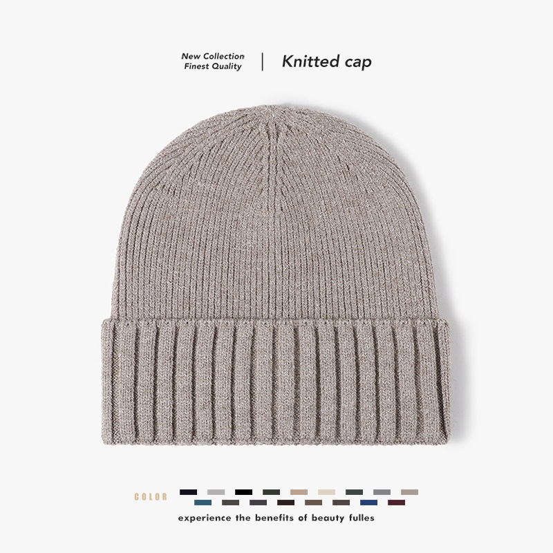 Tor Zur Wildnis Autumn Winter Core Yarn Outdoor Warm Thickened Cold Plain Brimless Knitted Ear Protection Men's Wool Hat Wholesale_voghion.com