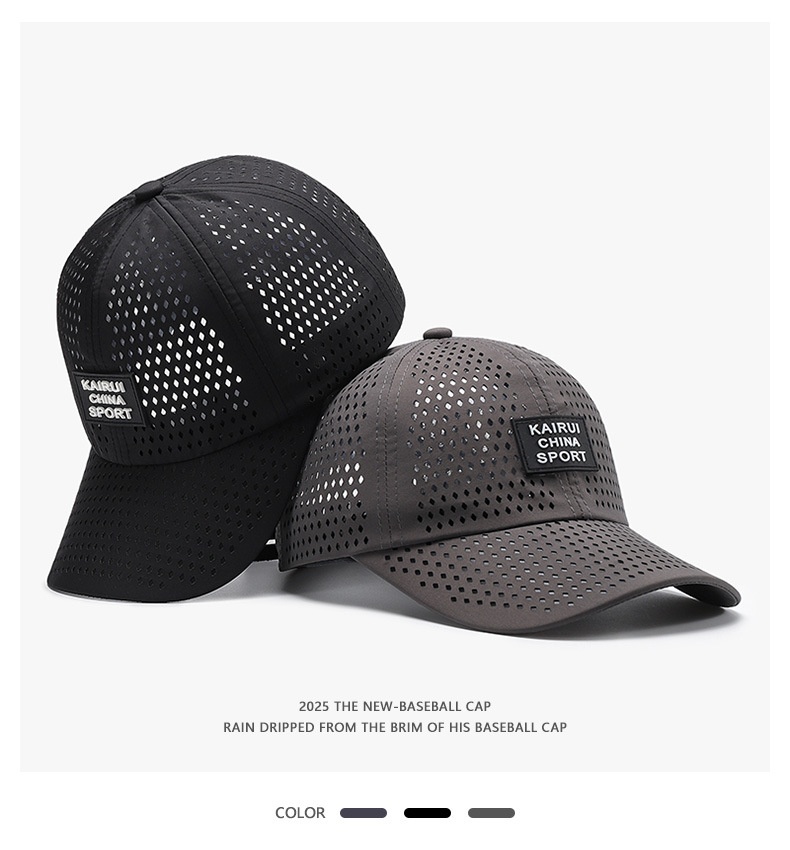 Perforated Baseball Cap Spring Summer Quick-drying Sports Hat_voghion.com