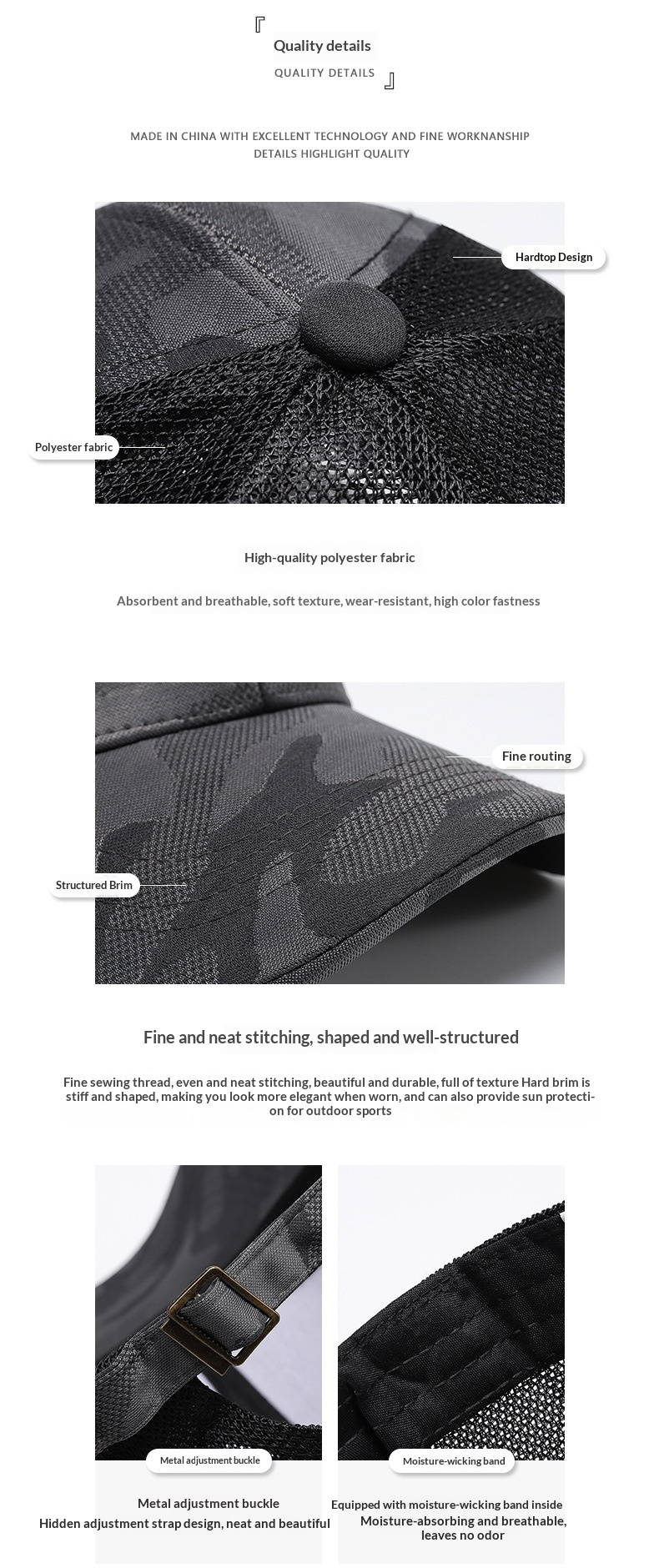 Outdoor baseballkeps ventilerande mesh solhatt för dam och herr_voghion.com