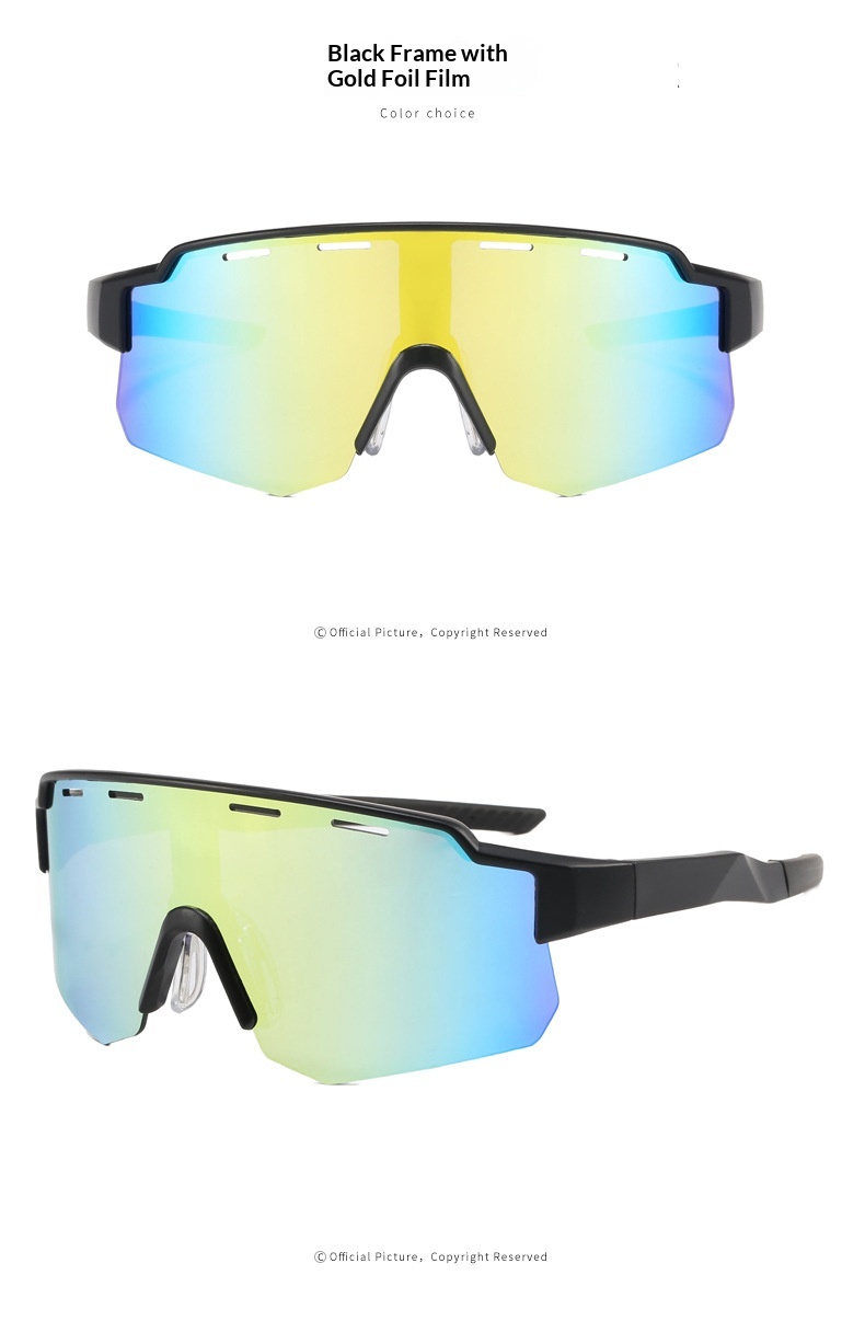 Lunettes de soleil Tor Zur Wildnis New Cross-Border Outdoor Sports Climbing Glasses pour hommes, coupe-vent, grande monture, monobloc, anti-UV, pour femmes_voghion.com
