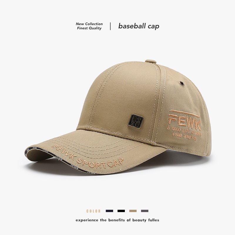 Tor Zur Wildnis Hat Spring And Autumn Chinese Style Copper Label Embroidered Letter Baseball Men's Hard Brim Outdoor Travel Sunshade Sun_voghion.com