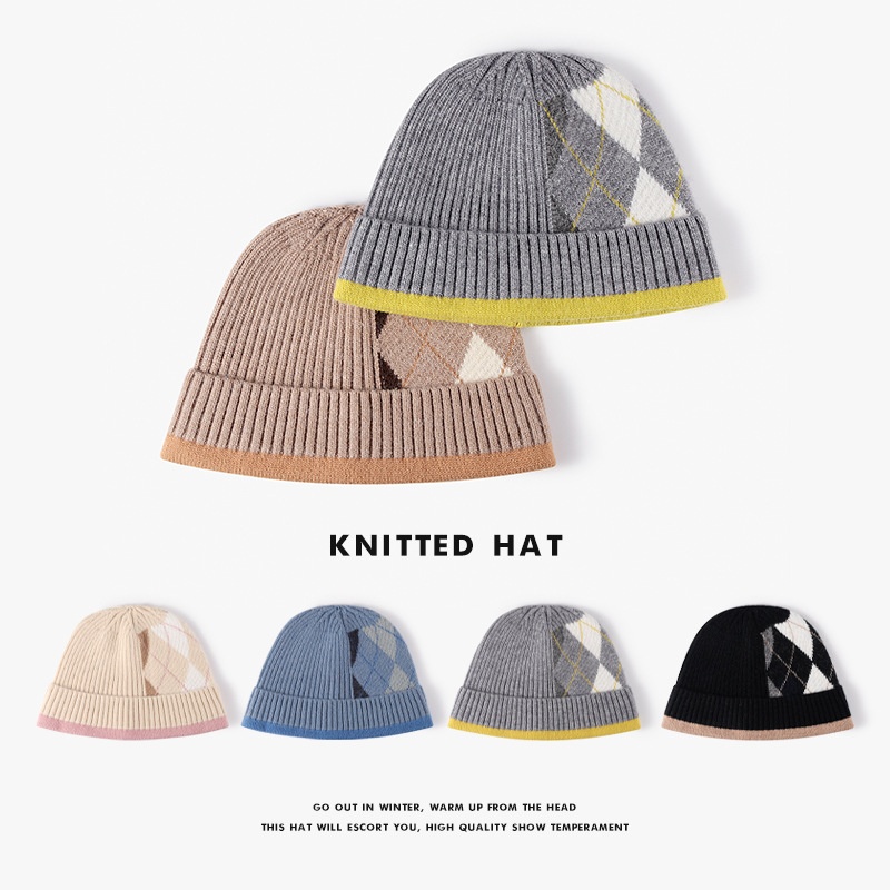 Tor Zur Wildnis Autumn Winter Outdoor Warm Thickened For Women Fashion Striped Jacquard Cold Travel Brimless Knitted Fisherman Hat_voghion.com