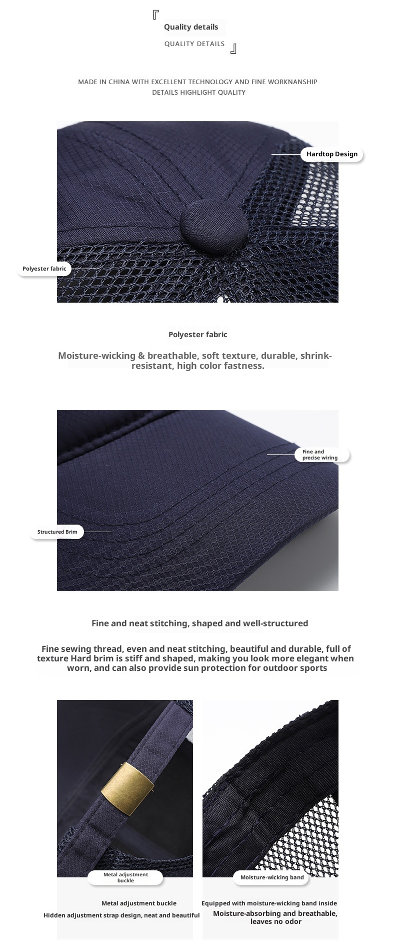 Breathable Mesh Baseball Cap For Men Comfortable Outdoor Sun Hat_voghion.com