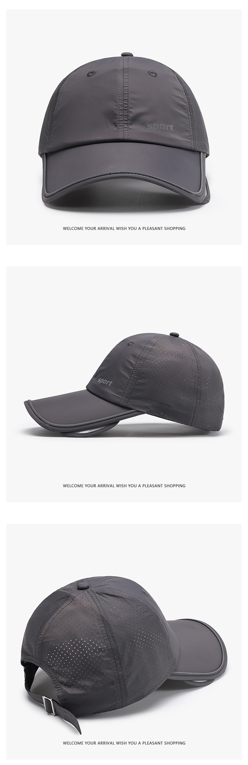 Expandable Baseball Sunshade Cap For Women And Men Summer Hat_voghion.com