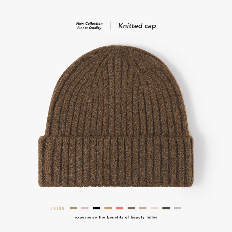 Tor Zur Wildnis Autumn Winter New Style Plain Wool Warm Thickened Cold Outdoor Ear Protection Knitted Hat For Men And Women_voghion.com
