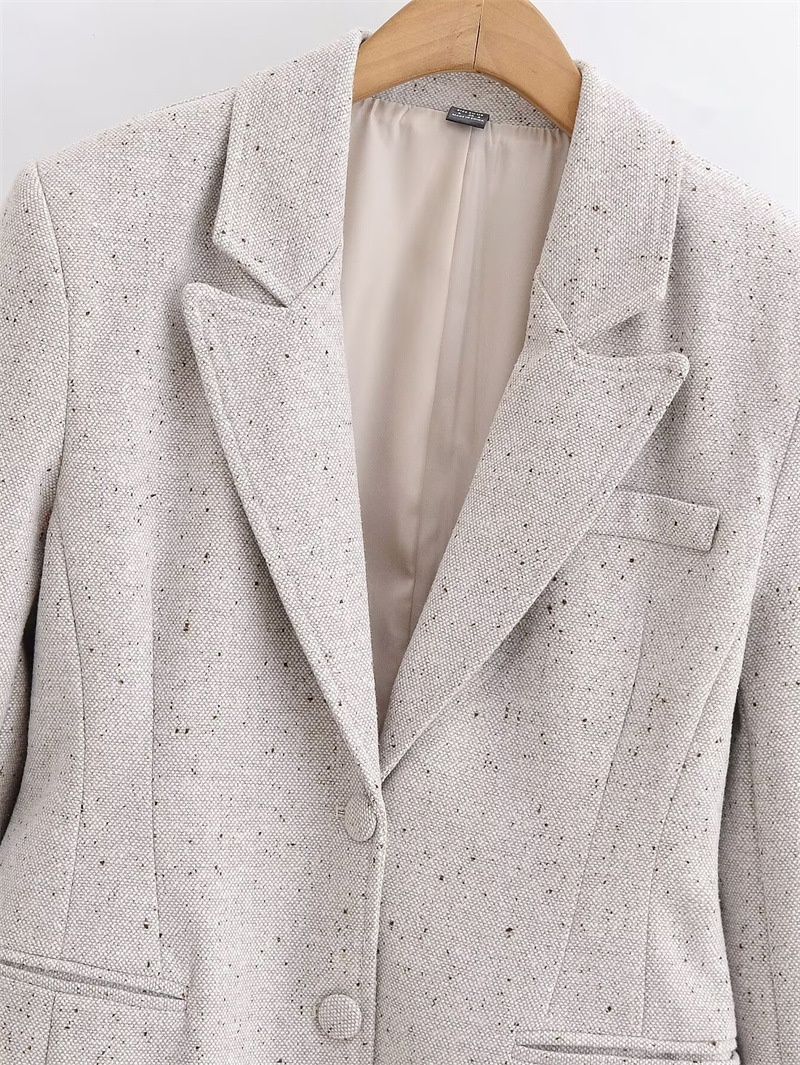 Abbigliamento donna Primavera 2026 Nuovo stile europeo e americano Blazer elegante e alla moda a maniche lunghe Top semplice_voghion.com