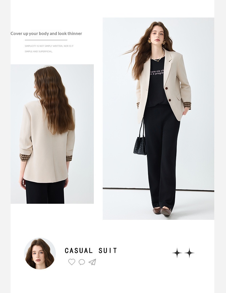 Blazer donna stile casual color caffè giacca elegante da donna_voghion.com