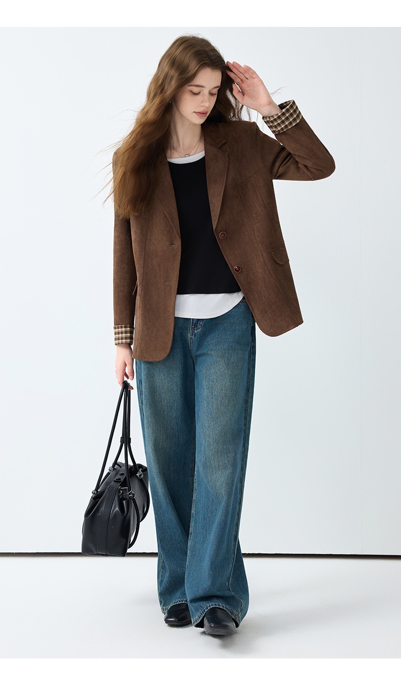 Blazer donna stile casual color caffè giacca elegante da donna_voghion.com