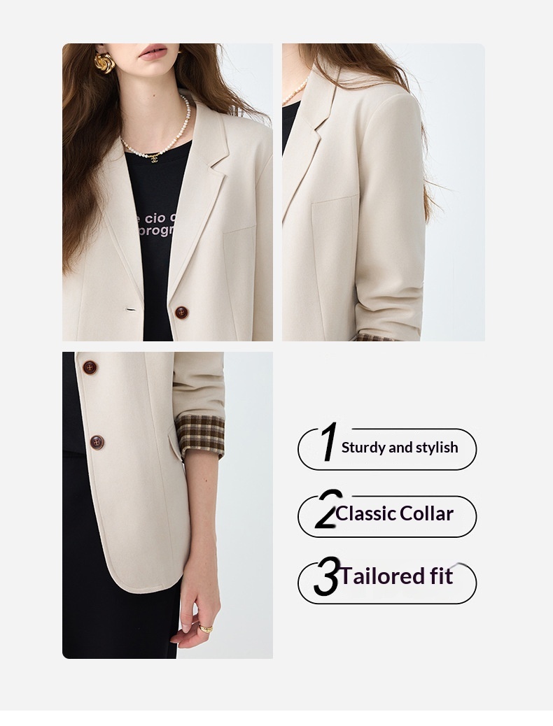 Blazer donna stile casual color caffè giacca elegante da donna_voghion.com