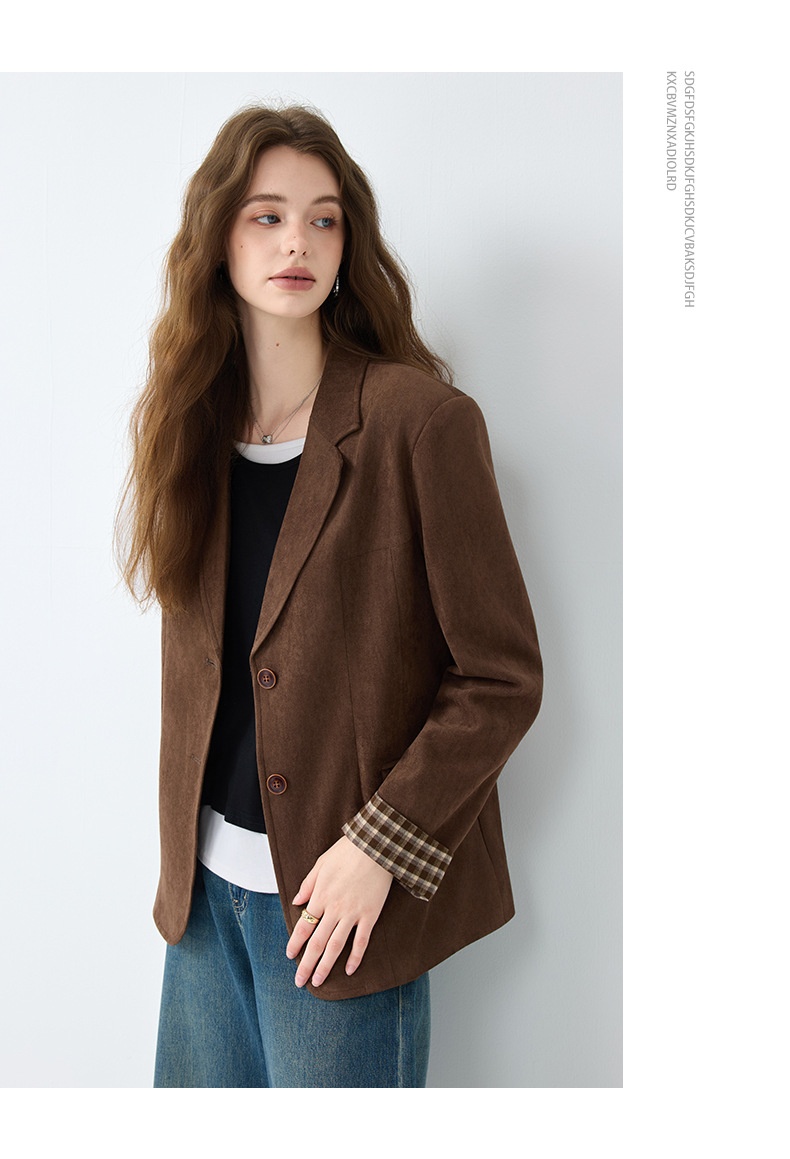 Blazer donna stile casual color caffè giacca elegante da donna_voghion.com