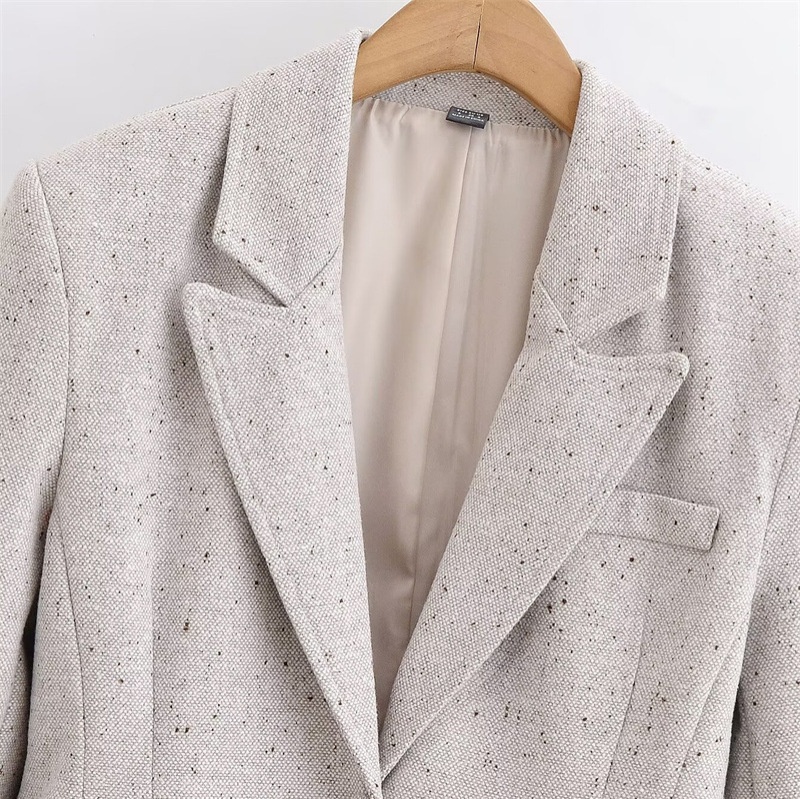 Abbigliamento donna Primavera 2026 Nuovo stile europeo e americano Blazer elegante e alla moda a maniche lunghe Top semplice_voghion.com