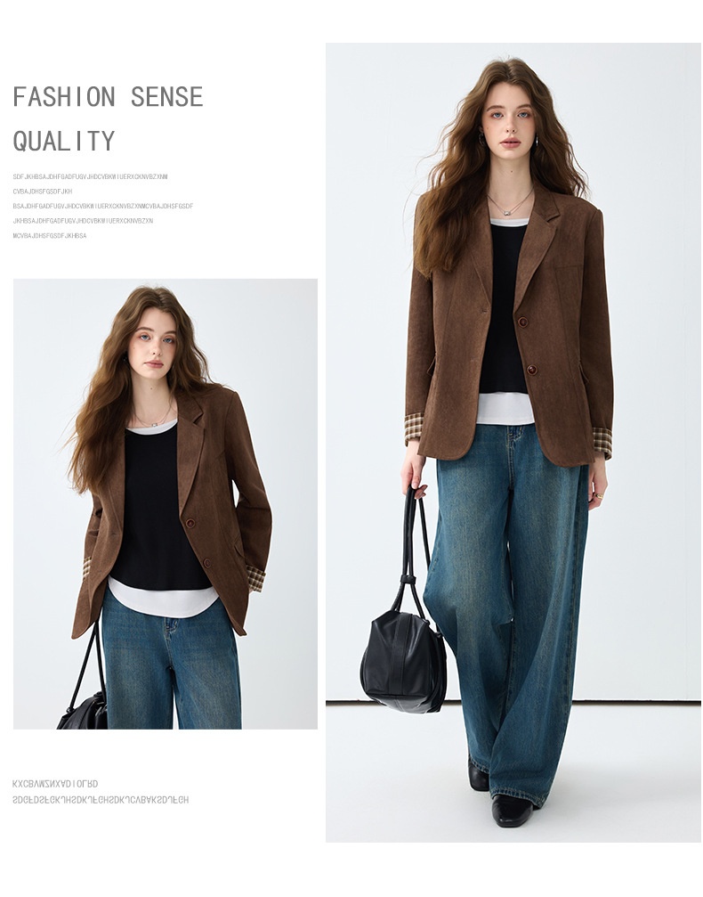 Blazer donna stile casual color caffè giacca elegante da donna_voghion.com