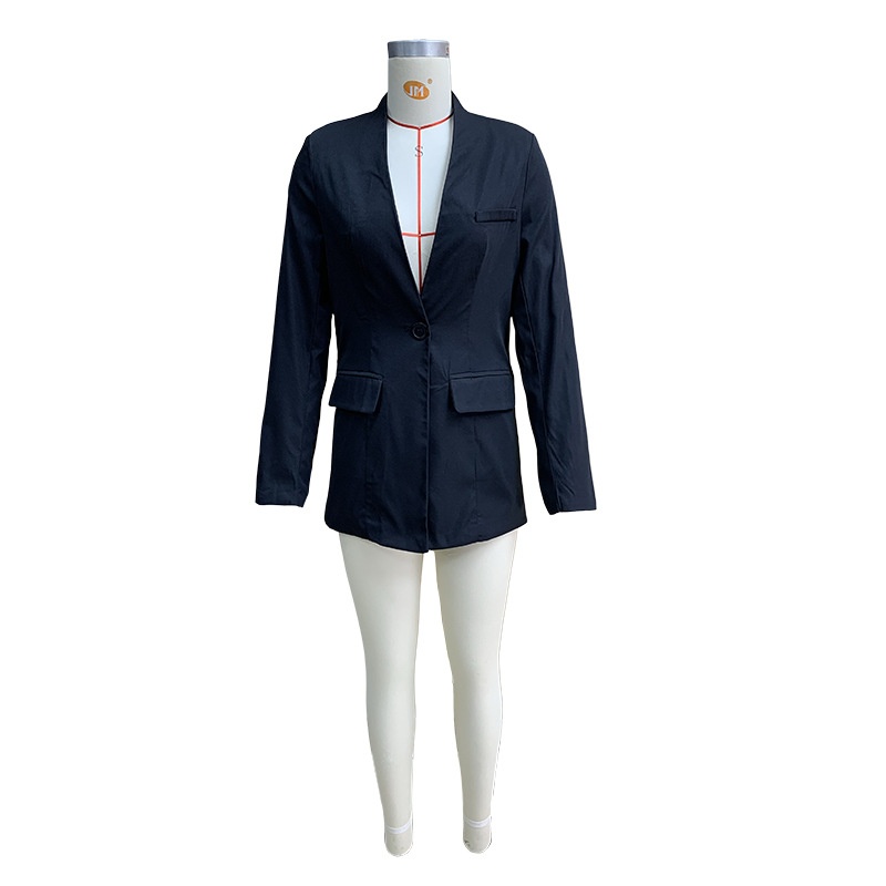 Elegant Women's Blazer Solid Colour Autumn Winter Jacket_voghion.com