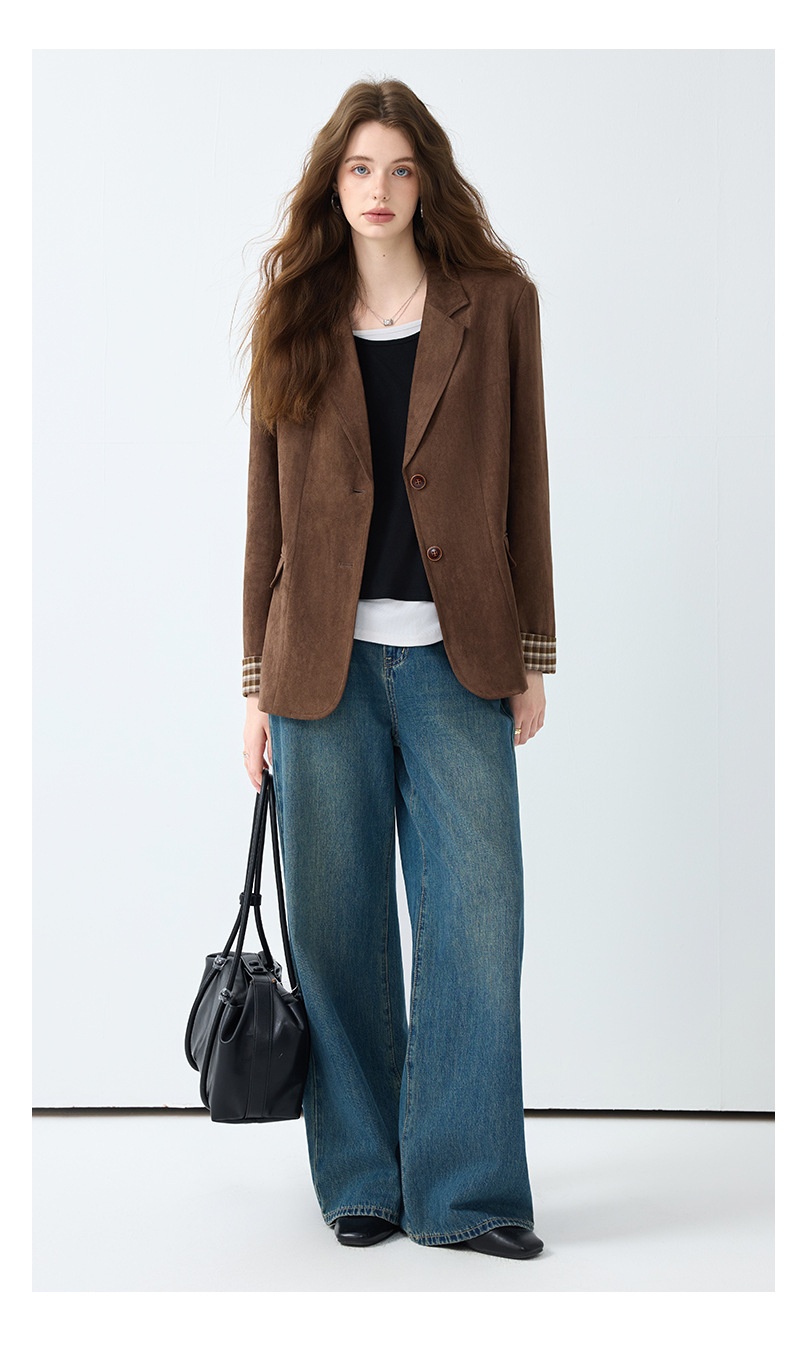 Blazer donna stile casual color caffè giacca elegante da donna_voghion.com