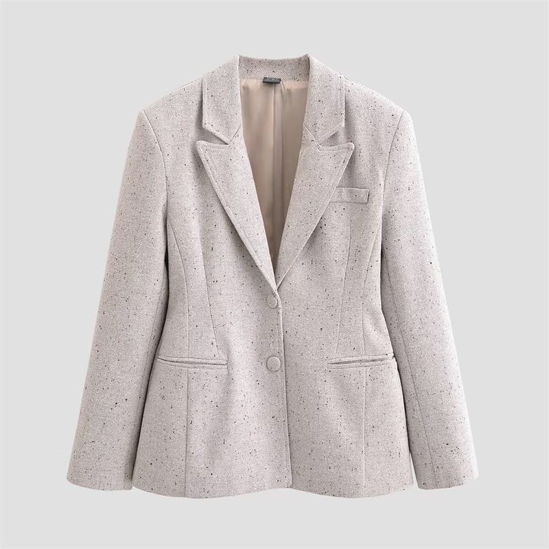 Abbigliamento donna Primavera 2026 Nuovo stile europeo e americano Blazer elegante e alla moda a maniche lunghe Top semplice_voghion.com