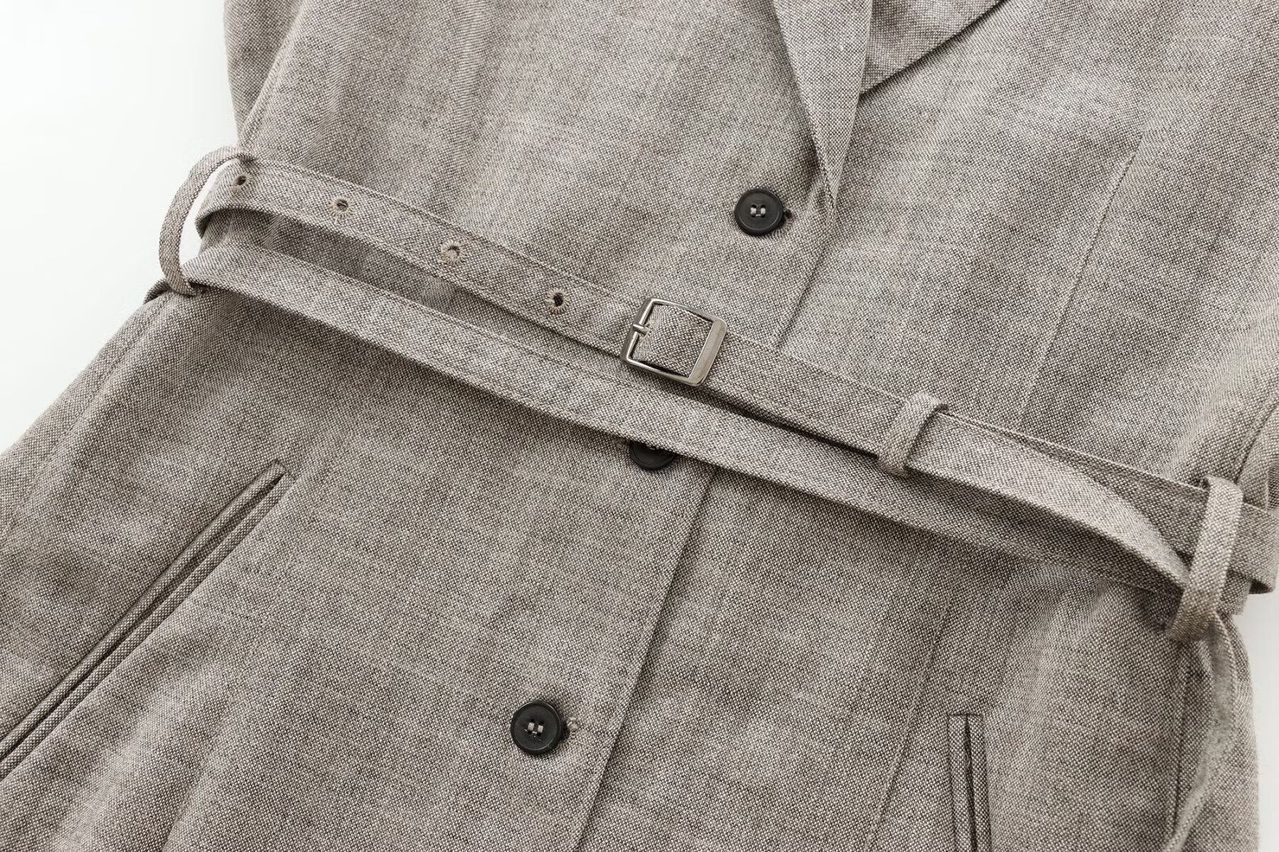 Women's Single-breasted Belted Blazer For Casual Commuting_voghion.com