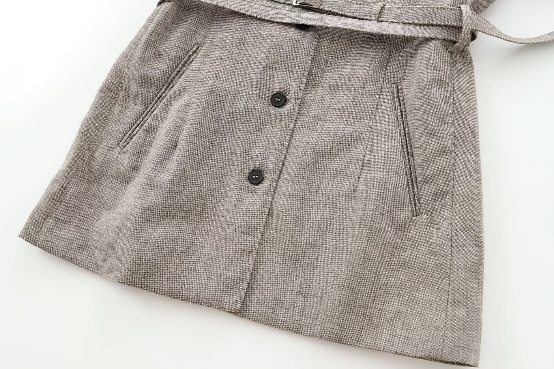 Women's Single-breasted Belted Blazer For Casual Commuting_voghion.com
