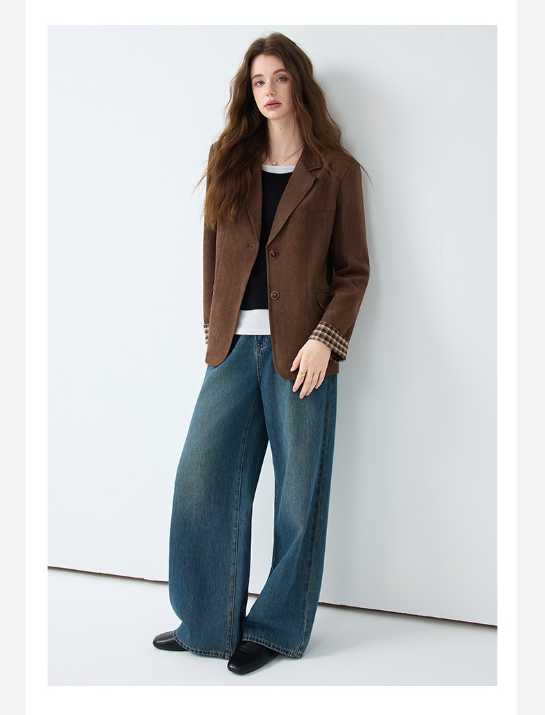 Blazer donna stile casual color caffè giacca elegante da donna_voghion.com