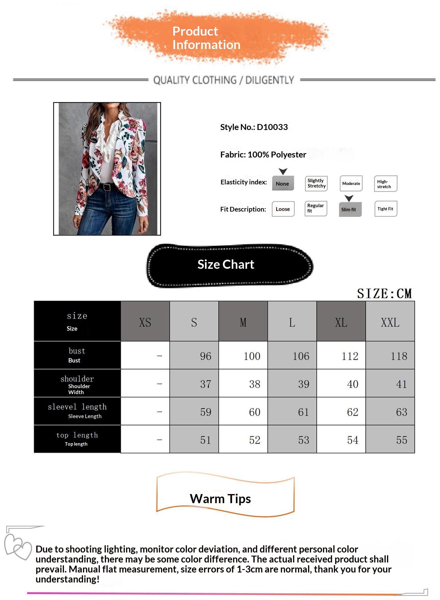 Blazer da donna a maniche lunghe con stampa floreale in stile transfrontaliero europeo-americano, adatto per il pendolarismo, alla moda, casual,_voghion.com