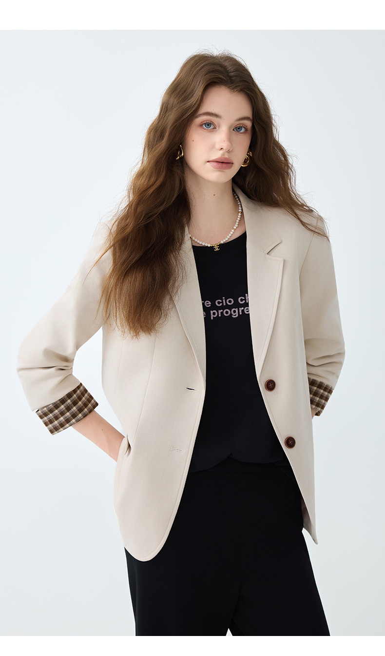 Blazer donna stile casual color caffè giacca elegante da donna_voghion.com