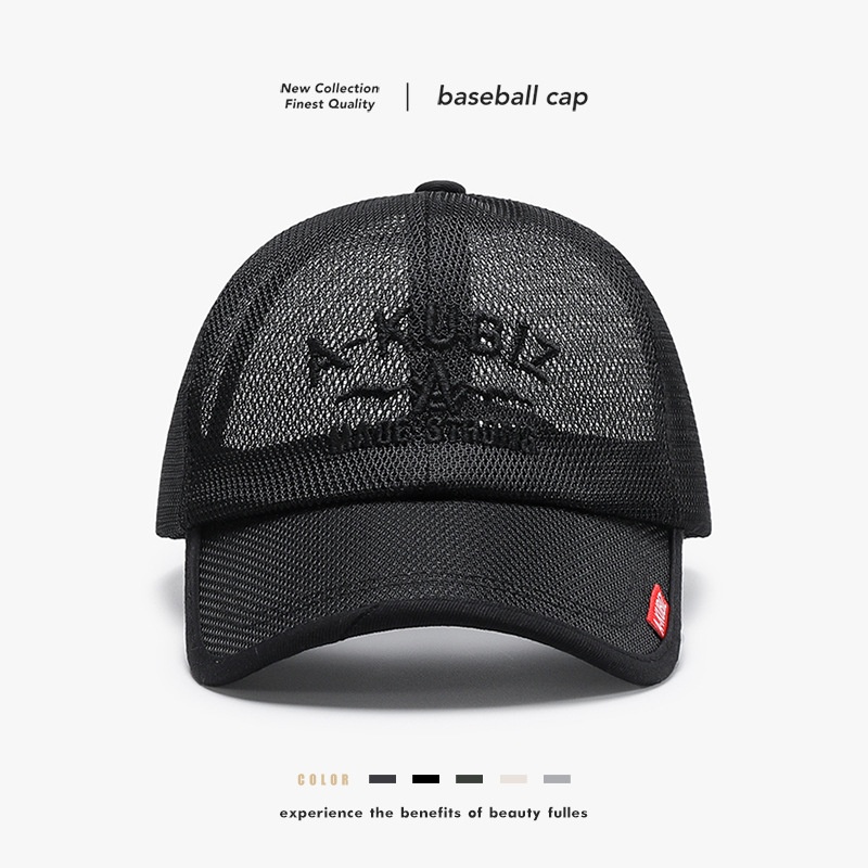 Tor Zur Wildnis Verano Bordado Letra Malla Transpirable Parasol Versátil Exterior Cruzado Hombre Negro Pico de Pato Mujer Béisbol_voghion.com