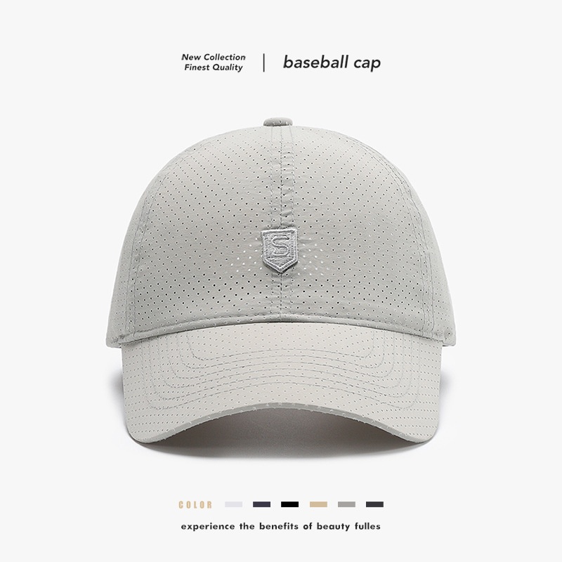 Tor Zur Wildnis Men's Summer Laser Perforated Quick-Dry Baseball Outdoor Thin Sun Hat Casual Visor Cap_voghion.com