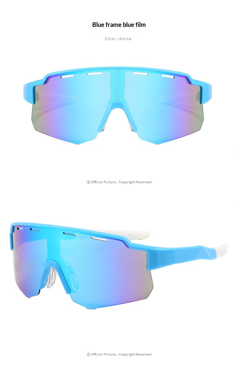 Lunettes de soleil Tor Zur Wildnis New Cross-Border Outdoor Sports Climbing Glasses pour hommes, coupe-vent, grande monture, monobloc, anti-UV, pour femmes_voghion.com