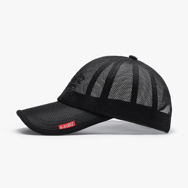 Tor Zur Wildnis Summer Letter Embroidery Breathable Sunshade Mesh Versatile Outdoor Cross-Border Men's Black Duckbill Women's Baseball_voghion.com