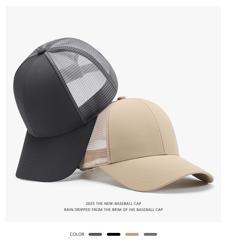 Baseball Mesh Cap Breathable Quick Dry Summer Sun Protection Hat_voghion.com