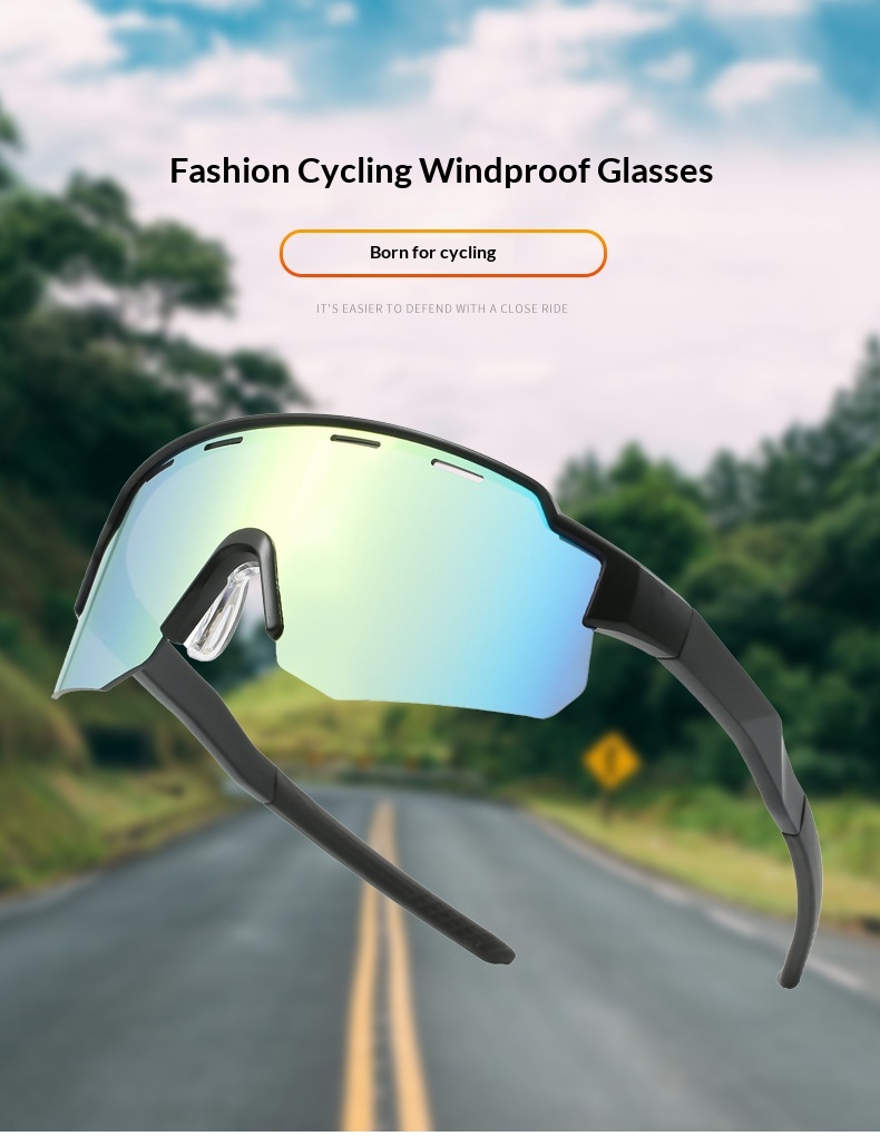 Lunettes de soleil Tor Zur Wildnis New Cross-Border Outdoor Sports Climbing Glasses pour hommes, coupe-vent, grande monture, monobloc, anti-UV, pour femmes_voghion.com