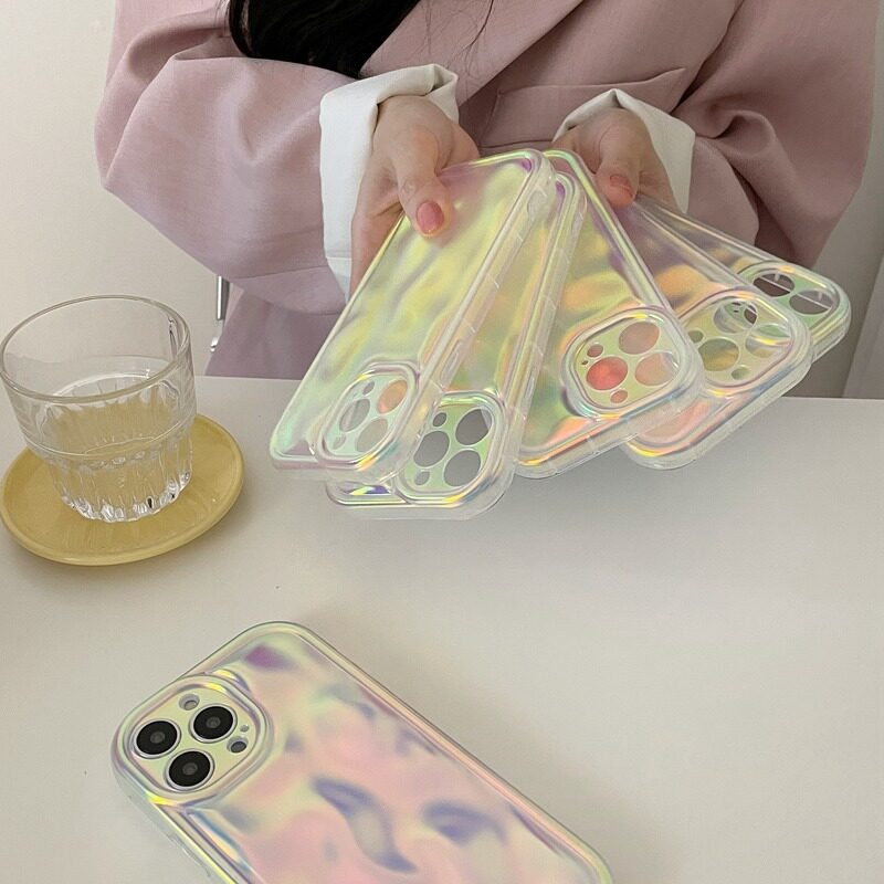 Custodia per iPhone 14 Pro Max in stile Laser di Zhao Lu Si, custodia di alta gamma per iPhone 13, custodia semplice e alla moda con motivo meteorite per iPhone 12._voghion.com