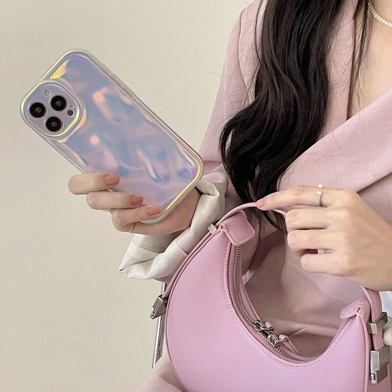 Custodia per iPhone 14 Pro Max in stile Laser di Zhao Lu Si, custodia di alta gamma per iPhone 13, custodia semplice e alla moda con motivo meteorite per iPhone 12._voghion.com