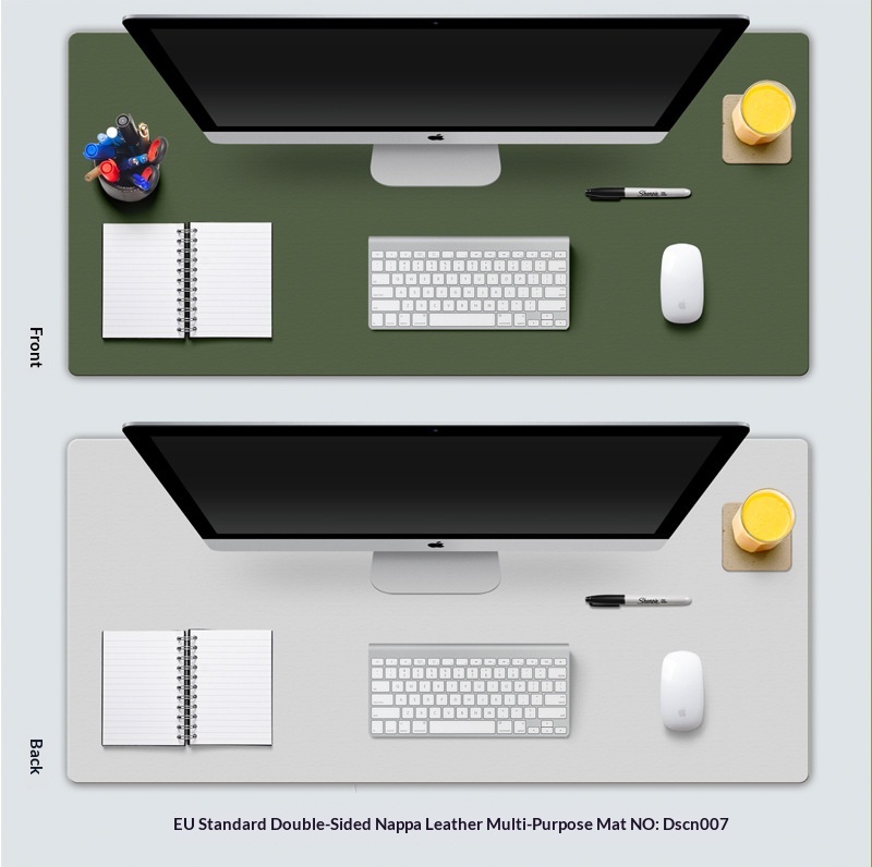 Double Sided Desk Mat Waterproof Leather Mouse Pad For Laptop_voghion.com