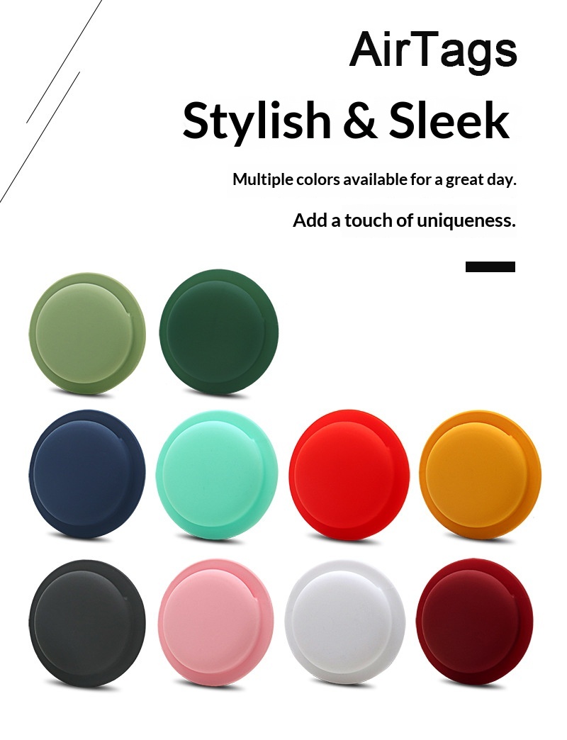 Kompatibel mit AirTags AirTag Silikon Schutzhülle für Ortungsgeräte und Tracker mit vollständiger Abdeckung_voghion.com