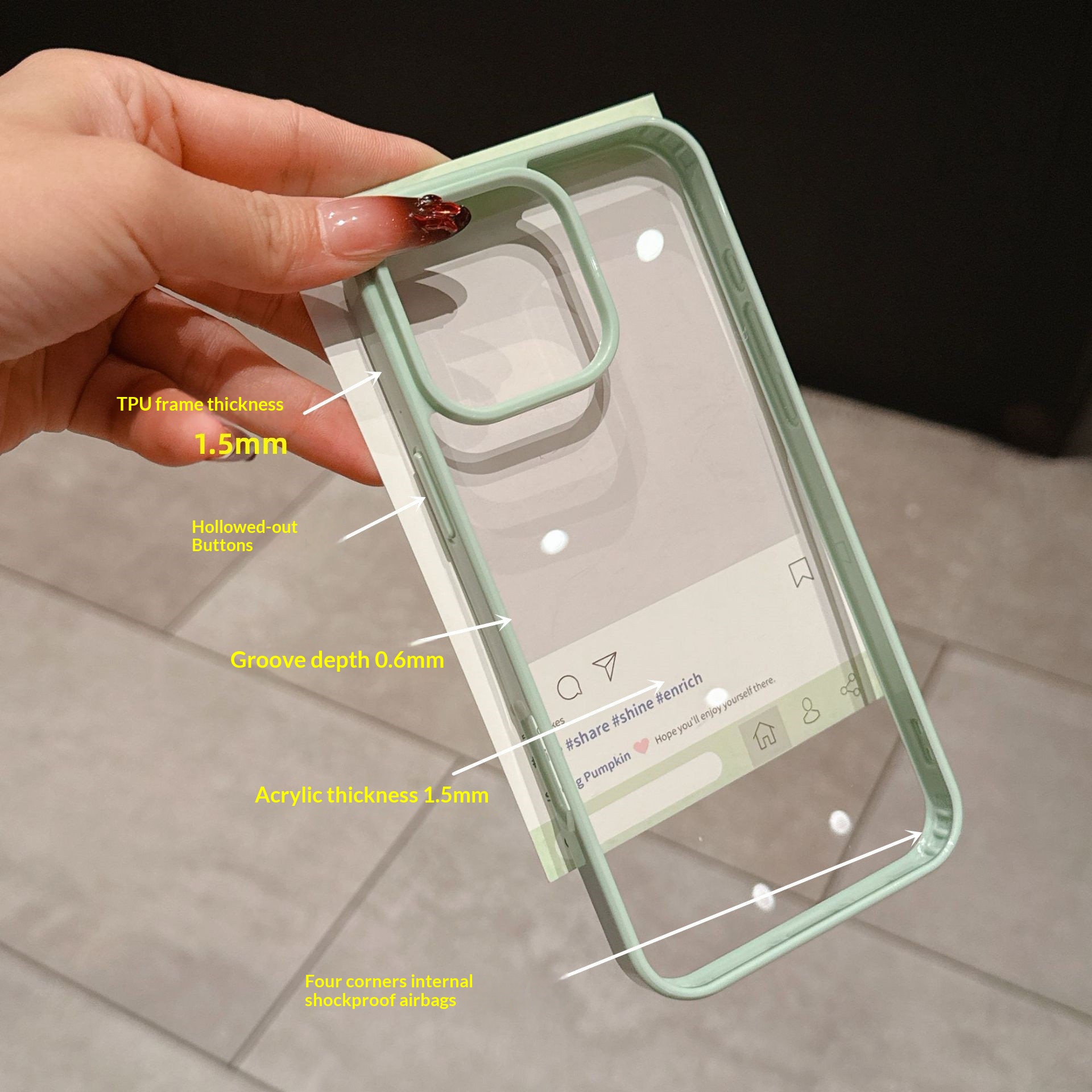 Adatto per custodia da 17 pollici, cover protettiva Dopamine per iPhone 16, custodia anti-caduta per iPhone 15 PRO MAX._voghion.com