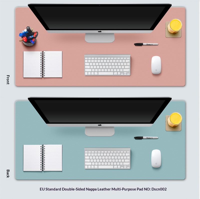Double Sided Desk Mat Waterproof Leather Mouse Pad For Laptop_voghion.com