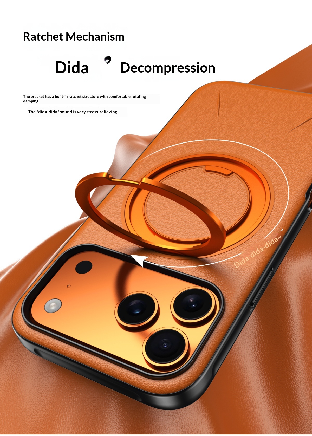 Unsichtbarer, drehbarer Ständer, kompatibel mit iPhone 17 Pro Max Hülle, magnetische Lederhalterung, Schutzhülle_voghion.com