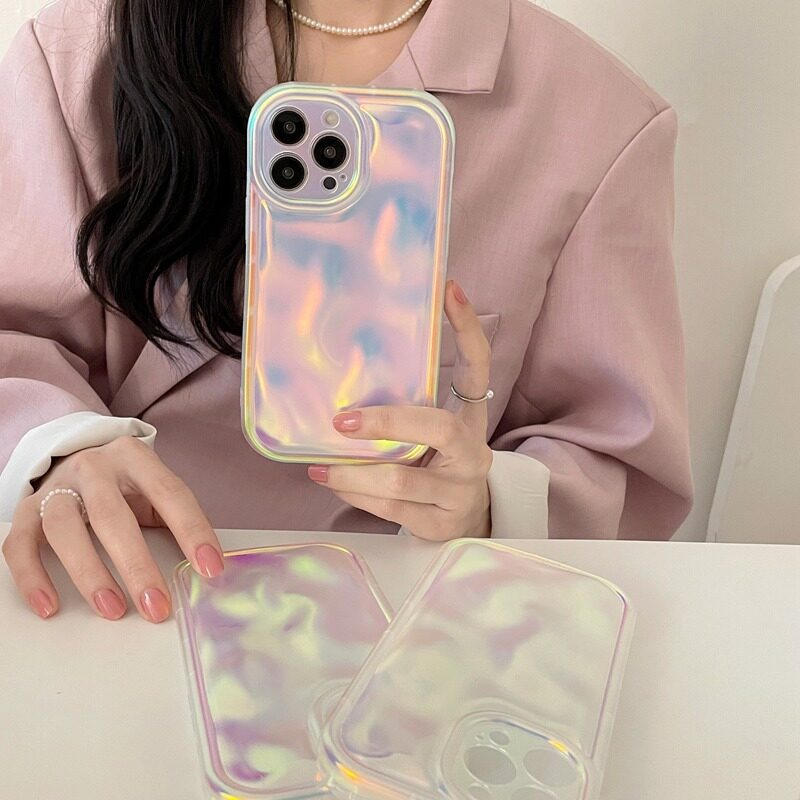 Custodia per iPhone 14 Pro Max in stile Laser di Zhao Lu Si, custodia di alta gamma per iPhone 13, custodia semplice e alla moda con motivo meteorite per iPhone 12._voghion.com