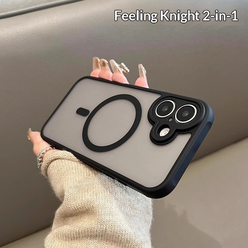 Black Knight Magnetic Matte Translucent Skin Feel 17 Pro Max Phone Case IPhone 16 Shockproof Hard Protective Cover_voghion.com