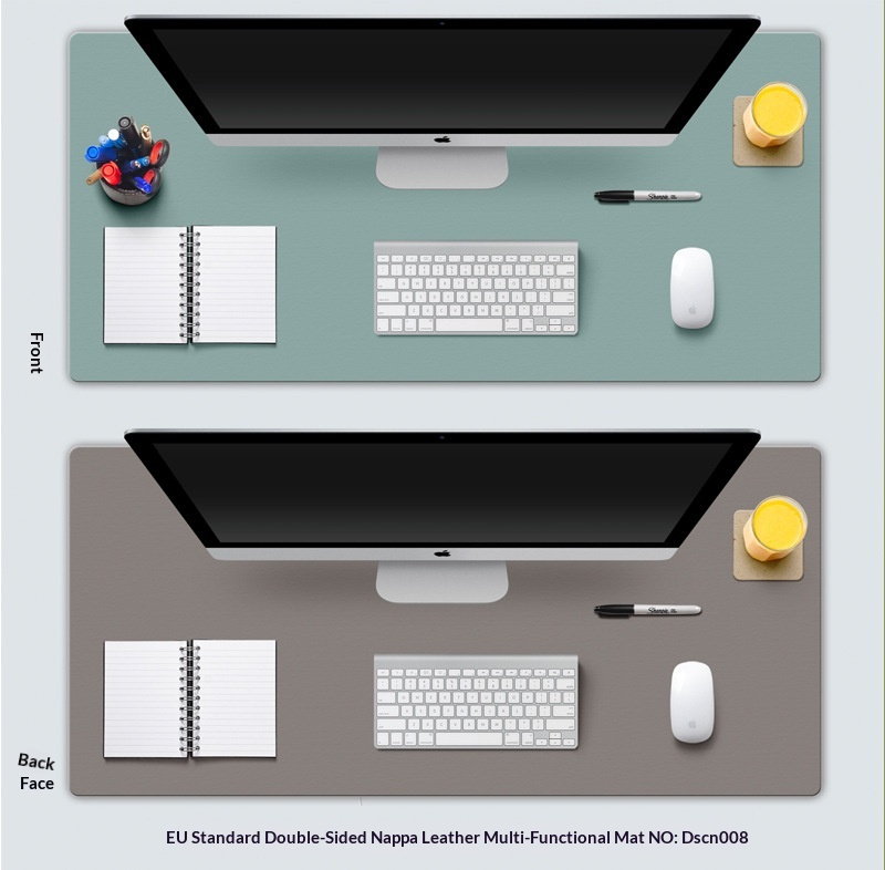 Double Sided Desk Mat Waterproof Leather Mouse Pad For Laptop_voghion.com