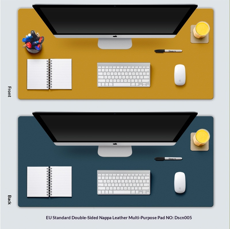 Double Sided Desk Mat Waterproof Leather Mouse Pad For Laptop_voghion.com