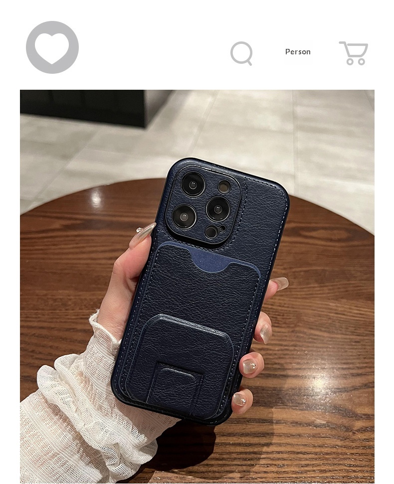 Shockproof Leather Phone Case With Card Slot And Stand For Iphone_voghion.com