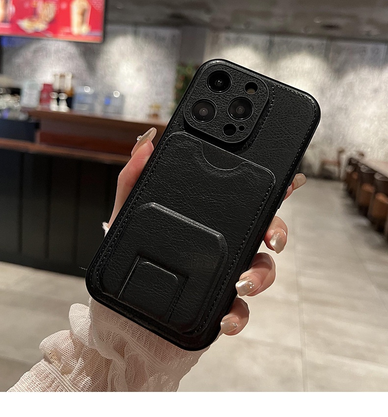 Shockproof Leather Phone Case With Card Slot And Stand For Iphone_voghion.com