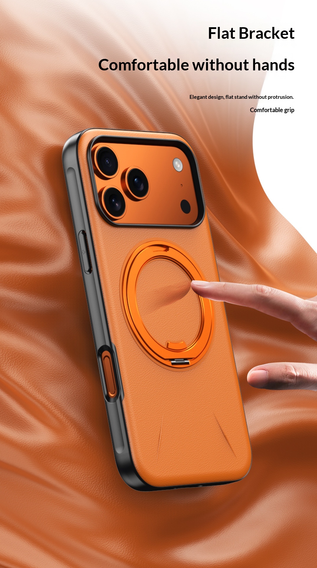 Unsichtbarer, drehbarer Ständer, kompatibel mit iPhone 17 Pro Max Hülle, magnetische Lederhalterung, Schutzhülle_voghion.com