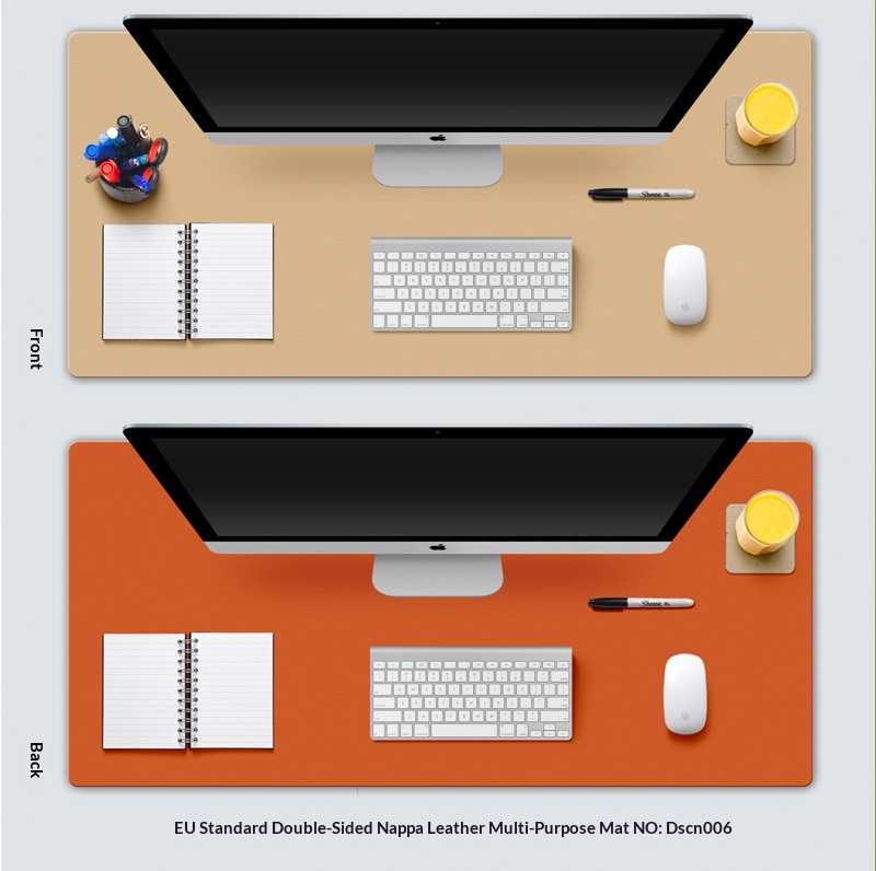 Double Sided Desk Mat Waterproof Leather Mouse Pad For Laptop_voghion.com