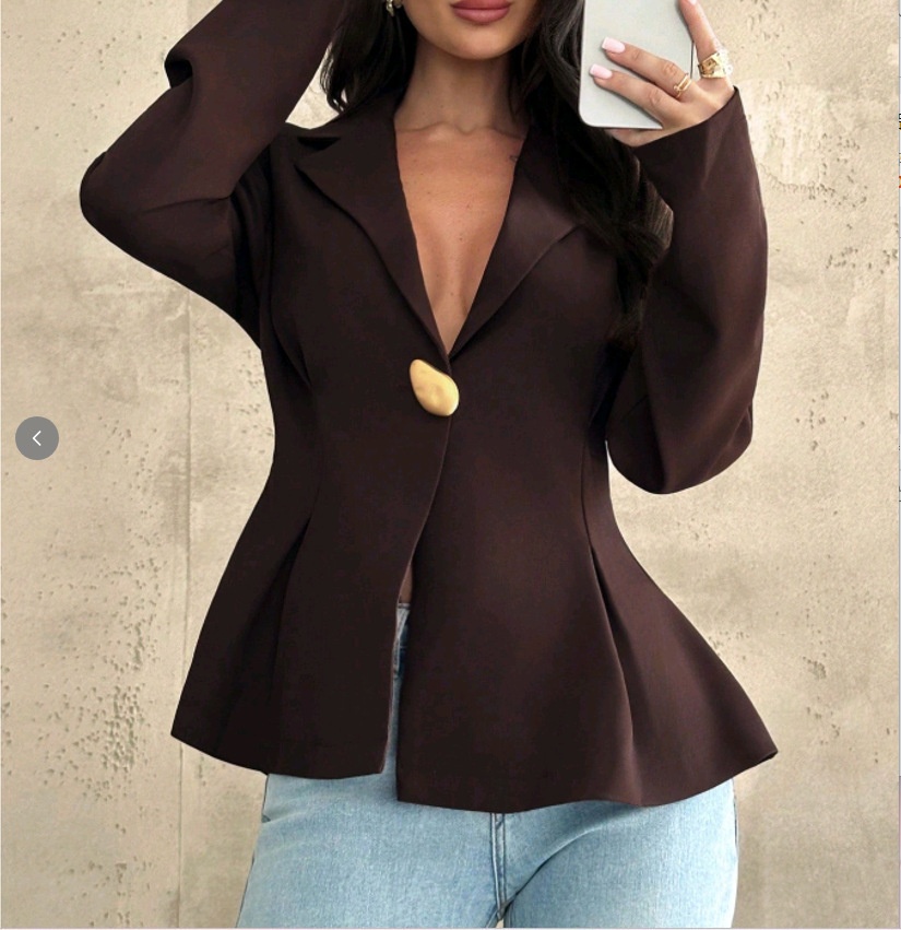 Blazer donna elegante taglio slim stile europeo_voghion.com