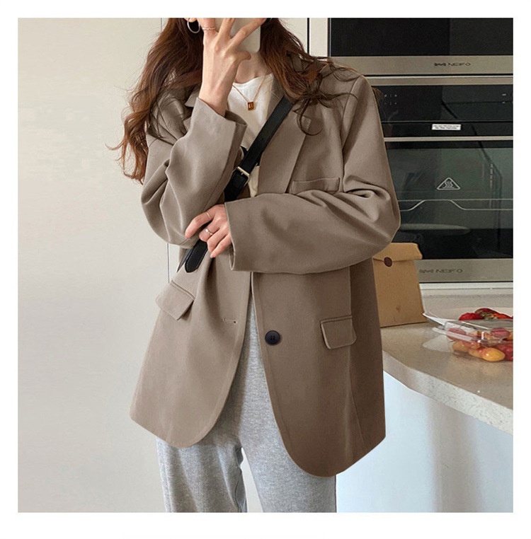 Pink Blazer 2022, Drapey, Suitable Spring, Autumn, Winter, Petite Chic Women's Suit, Casual And Versatile For Commuting_voghion.com