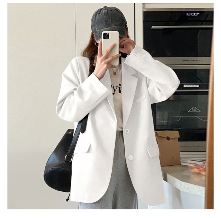 Pink Blazer 2022, Drapey, Suitable Spring, Autumn, Winter, Petite Chic Women's Suit, Casual And Versatile For Commuting_voghion.com