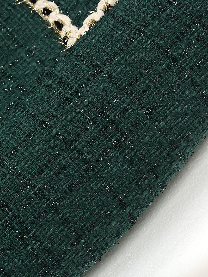Midilanger Tweedmantel Mit Kontrastfarben Und Tailliertem Schnitt_voghion.com